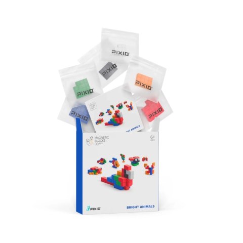 Klocki magnetyczne Pixio Bright Animals zwierzęta 90 elementów 6+