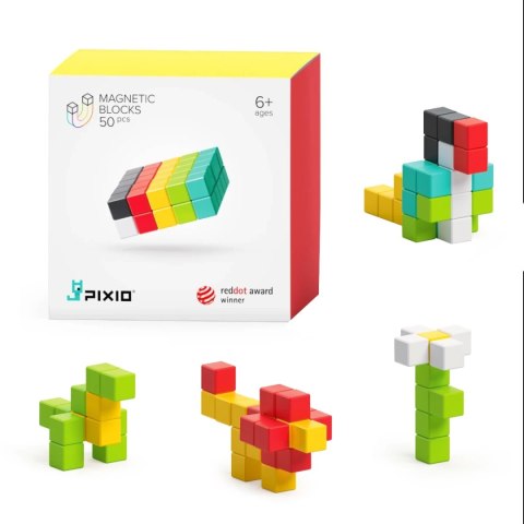 Klocki magnetyczne Pixio Design Series 50 elementów 6+