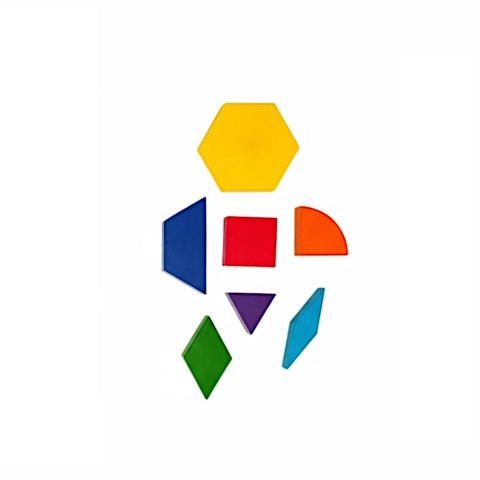 Magnetyczna mozaika klocki Tangram z tablicą - 252 el. + karty pracy