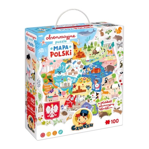 Puzzle obserwacyjne CzuCzu Mapa Polski edukacyjne 4+