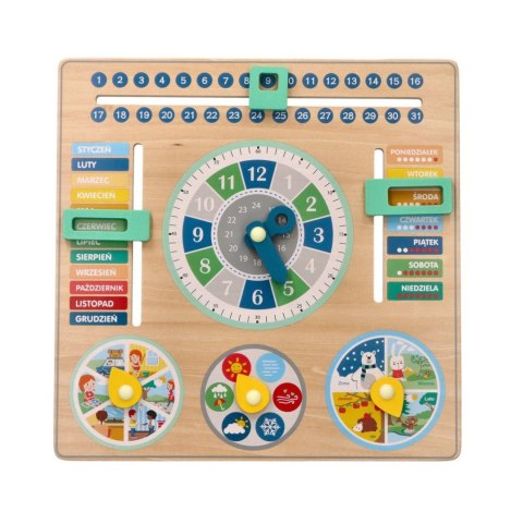 Drewniany kalendarz edukacyjny - tablica dla dzieci
