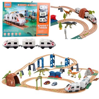 Kolejka Elektryczna Interaktywna Pociąg Wagony Tunel Wulkan Dinozaury 95 cm
