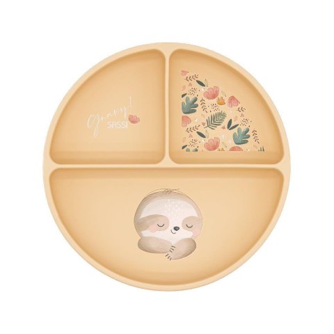 Talerz silikonowy z przyssawką Leniwiec SASSI