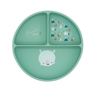 Talerz silikonowy z przyssawką Miś SASSI