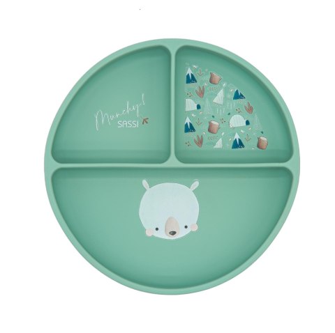 Talerz silikonowy z przyssawką Miś SASSI