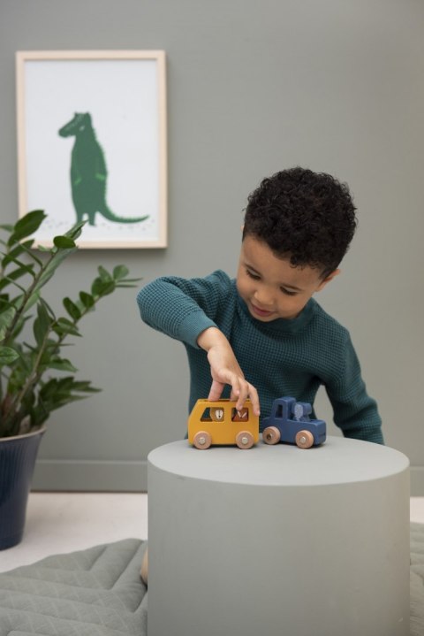 Drewniany zestaw samochodów ze zwierzętami Trixie Baby