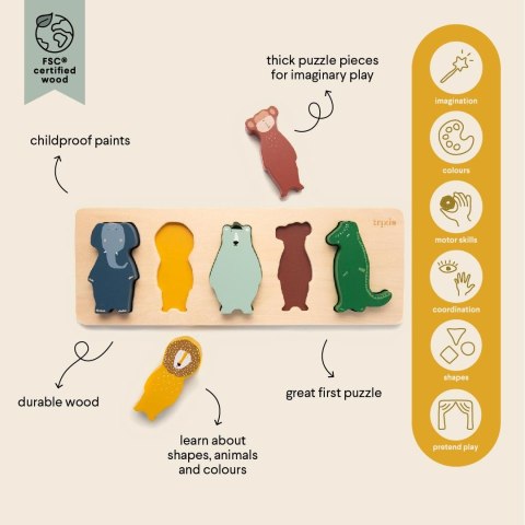 Drewniana Układanka Edukacyjna - Zwierzaki Trixie Baby