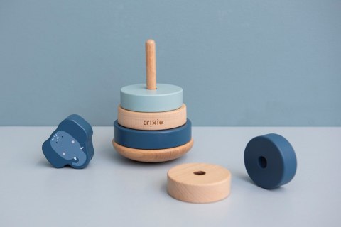 Drewniana zabawka piramida - Słoń Trixie Baby