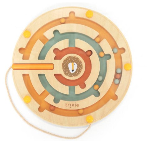 Drewniany okrągły labirynt magnetyczny - Lew Trixie Baby