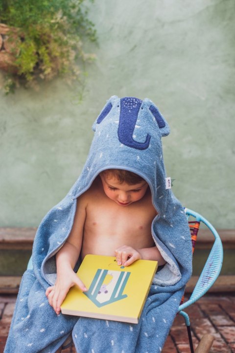 Ręcznik Kąpielowy z Kapturem 70 x 130cm - Słoń Trixie Baby