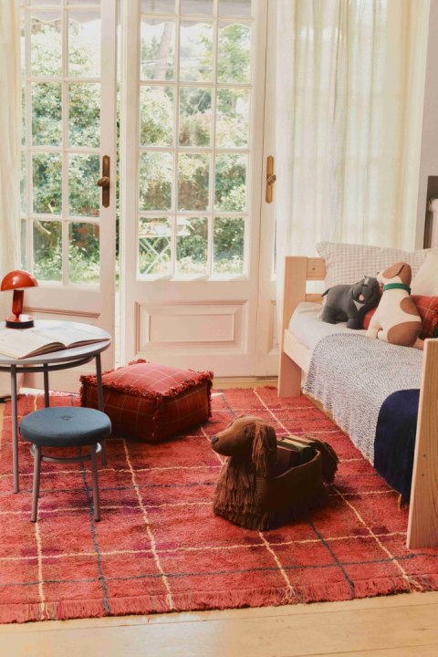 Dywan Tartan 90×120 cm - Vintage Red Wouf Wouf, Lorena Canals