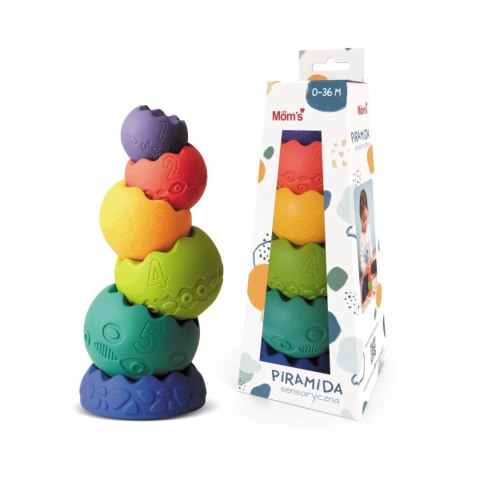 Pastelowa piramida sensoryczna do układania 6m+ Mom's Care