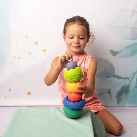 Pastelowa piramida sensoryczna do układania 6m+ Mom's Care