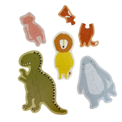 Puzzle Kształtów - Duże i Małe Zwierzątka, 5w1 Trixie Baby