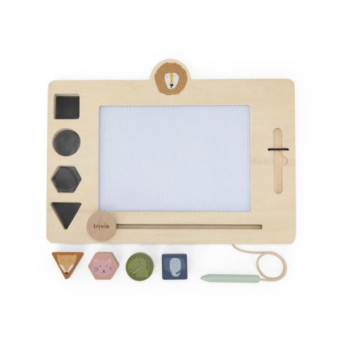 Drewniana tablica do rysowania z kolorowymi pieczątkami Trixie Baby