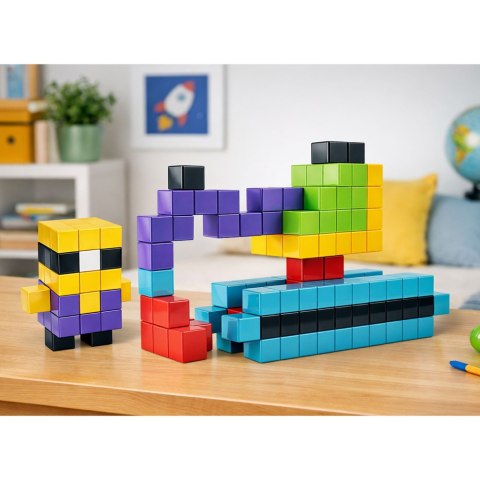Klocki Magnetyczne Konstrukcyjne Kostki Bloczki 3D Kolorowe 96 el.