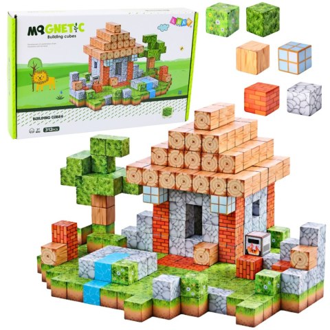 Klocki Magnetyczne Konstrukcyjne Kostki Kwadratowy Świat 3D 312 el.