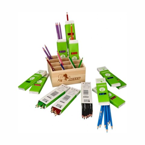 Jolly Supersticks Classic 144 szt. - duży zestaw kredek w drewnianym boxie 5+