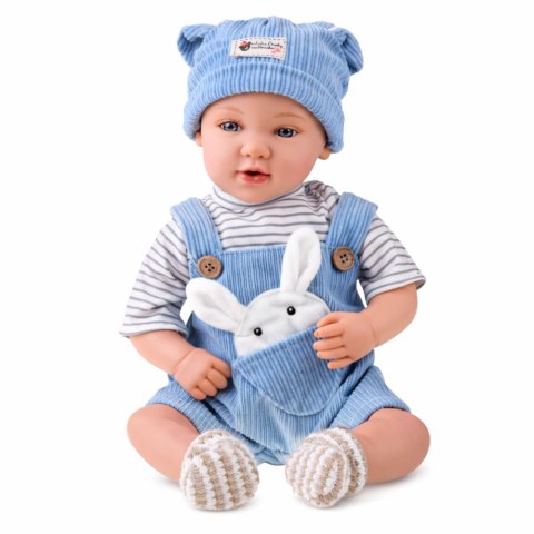 Lalka Bobas W Niebieskim Ubranku Króliczek Akcesoria Dźwięki 39 cm