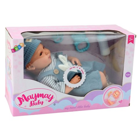 Lalka Bobas W Niebieskim Ubranku Króliczek Akcesoria Dźwięki 39 cm