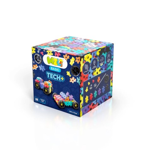 MELI Basic Tech+ 130 el.- klocki konstrukcyjne z kółkami i osiami
