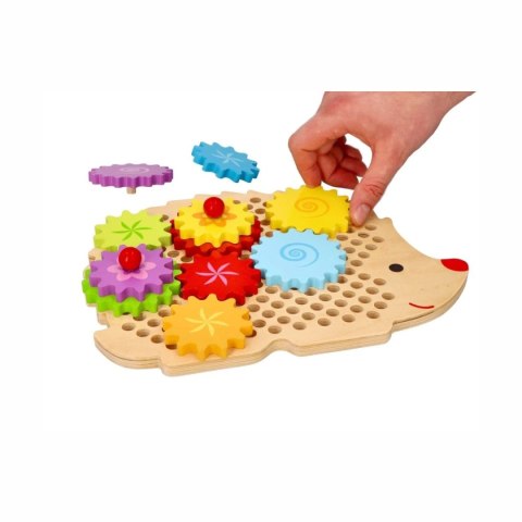 Lelin Układanka Jeżyk z kłami zębatymi - drewniana zabawka 3+