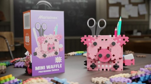 Marioinex Mini Waffle Przybornik Świnka - klocki 70 el. 3+