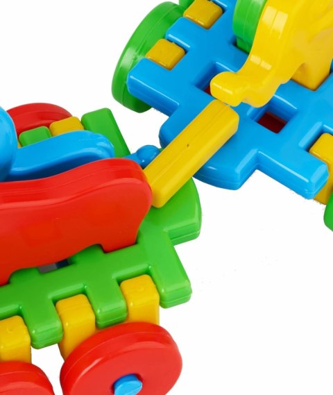 Marioinex Pociąg Mario 46 el. - klocki waffle ze zwierzątkami 2+