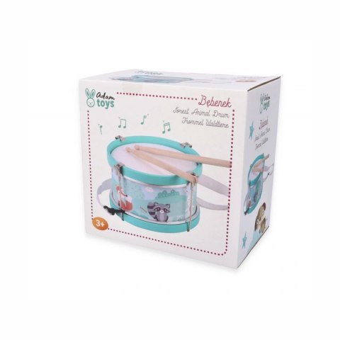 AdamToys -bębenek - leśne zwierzęta - drewniany instrument dla dzieci 3+