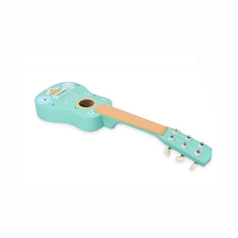 AdamToys - drewniana gitara - zwierzęta - 6 strun nylonowych 3+