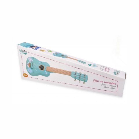 AdamToys - drewniana gitara - zwierzęta - 6 strun nylonowych 3+