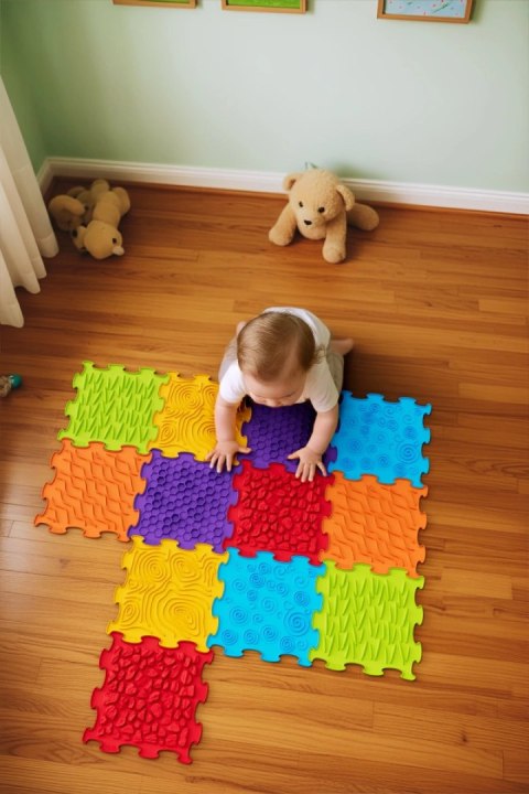 BiBi Sensory Mats 12 el. - maty sensoryczne dla dzieci 6m+