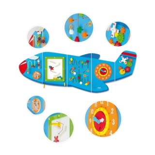 Duży panel ścienny - samolot - sensoryczna układanka 5w1 dla dzieci 1+