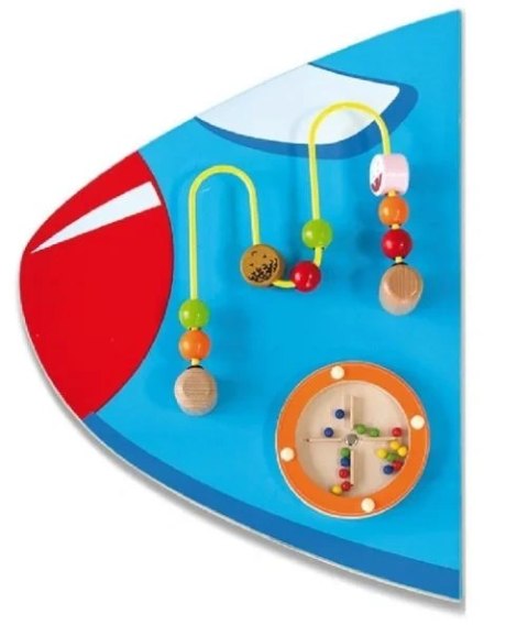 Duży panel ścienny - samolot - sensoryczna układanka 5w1 dla dzieci 1+