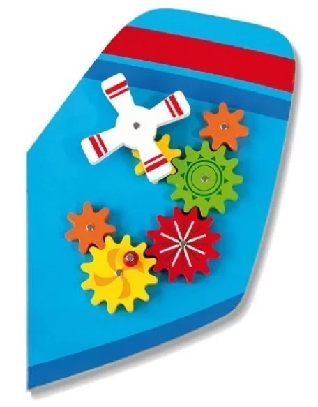 Duży panel ścienny - samolot - sensoryczna układanka 5w1 dla dzieci 1+