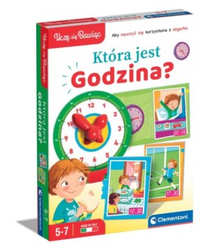 Gra edukacyjna Puzzle Która Jest Godzina? Zegarek Uczę się Bawiąc Język Polski Clementoni 50771