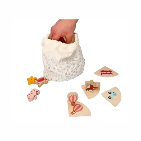 Lelin dotknij i rozpoznaj - drewniana gra sensoryczna 2+