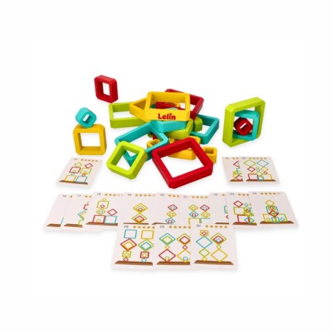 Lelin układanka balansująca geometryczna - drewniana gra zręcznościowa 3+