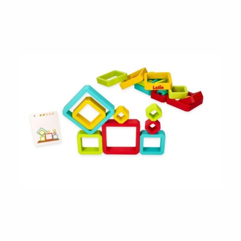 Lelin układanka balansująca geometryczna - drewniana gra zręcznościowa 3+