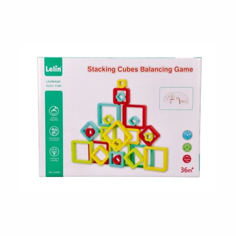 Lelin układanka balansująca geometryczna - drewniana gra zręcznościowa 3+