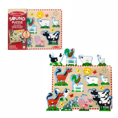 Melissa & Doug puzzle dźwiękowe - zwierzęta z farmy - 8 el. 2+