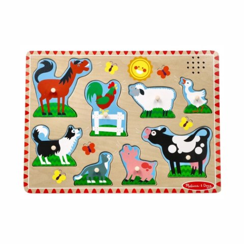 Melissa & Doug puzzle dźwiękowe - zwierzęta z farmy - 8 el. 2+
