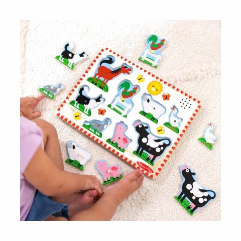 Melissa & Doug puzzle dźwiękowe - zwierzęta z farmy - 8 el. 2+