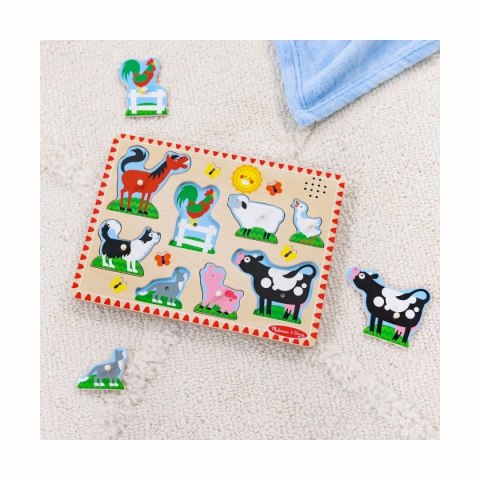 Melissa & Doug puzzle dźwiękowe - zwierzęta z farmy - 8 el. 2+