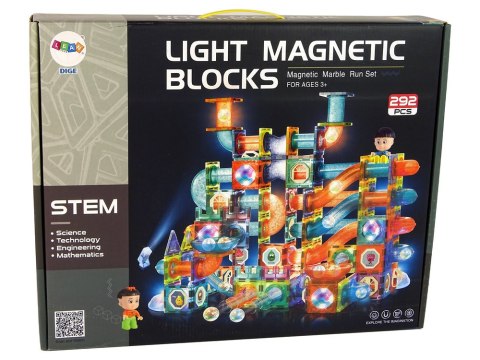 Świecąca Zjeżdżalnia Dla Kulek Klocki Magnetyczne 292 Elementy