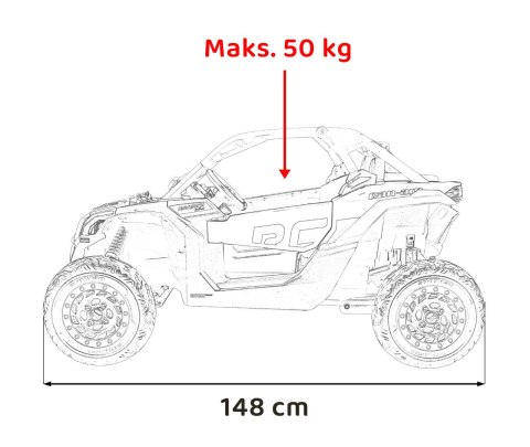 Pojazd Buggy Maverick Turbo RR Koła Niebiesko-Szary