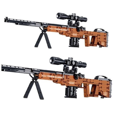 Klocki Konstrukcyjne Karabin Snajperski AWM Funkcja Strzału 1594 el.