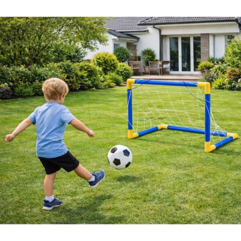 Zestaw Sportowy Do Gry W Piłkę Nożną Bramka Piłkarska Piłka Pompka 62x40cm