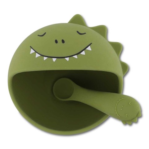 Zestaw do karmienia Miseczka z przyssawką i łyżeczką Dinozaur 4m+ Trixie Baby