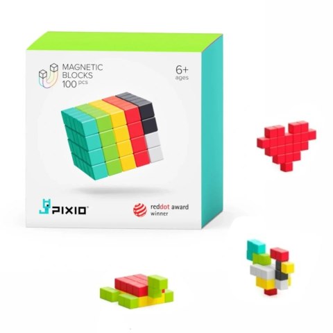 Klocki magnetyczne Pixio 100 elementów Design Series - 6 kolorów 6+